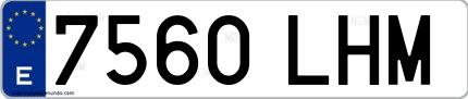 Ejemplo de matrícula española 7560 LHM