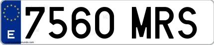 Ejemplo de matrícula española 7560 MRS