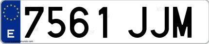 Ejemplo de matrícula española 7561 JJM