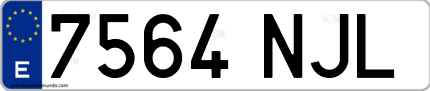 Ejemplo de matrícula de coche ordinaria 7564 NJL