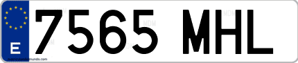 Ejemplo de matrícula de coche ordinaria 7565 MHL