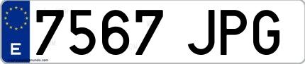 Ejemplo de matrícula española 7567 JPG