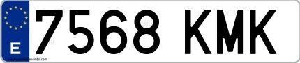 Ejemplo de matrícula española 7568 KMK