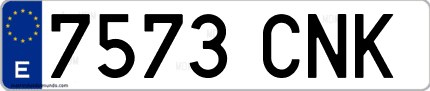 Ejemplo de matrícula de coche ordinaria 7573 CNK