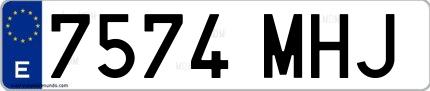 Ejemplo de matrícula española 7574 MHJ