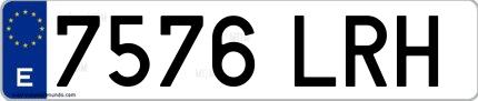 Ejemplo de matrícula española 7576 LRH