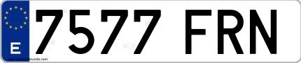 Ejemplo de matrícula española 7577 FRN