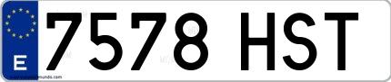 Ejemplo de matrícula española 7578 HST