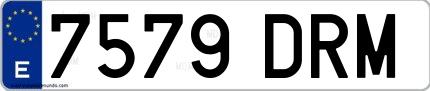 Ejemplo de matrícula española 7579 DRM