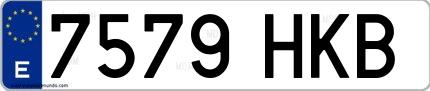Ejemplo de matrícula española 7579 HKB