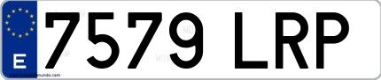 Ejemplo de matrícula española 7579 LRP