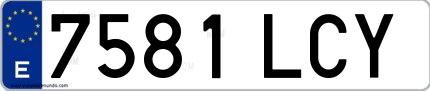 Ejemplo de matrícula española 7581 LCY