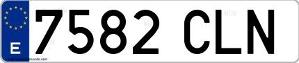 Ejemplo de matrícula española 7582 CLN