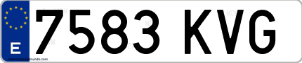 Ejemplo de matrícula de coche ordinaria 7583 KVG