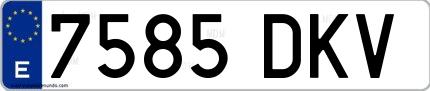 Ejemplo de matrícula española 7585 DKV