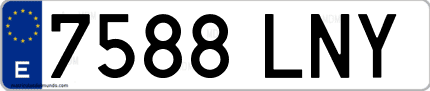 Ejemplo de matrícula de coche ordinaria 7588 LNY
