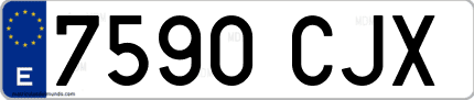 Ejemplo de matrícula de coche ordinaria 7590 CJX