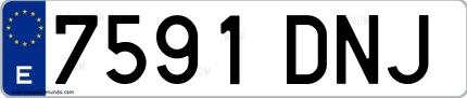 Ejemplo de matrícula española 7591 DNJ