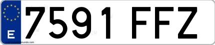 Ejemplo de matrícula española 7591 FFZ