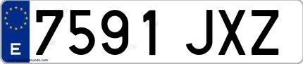 Ejemplo de matrícula española 7591 JXZ