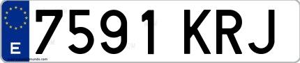 Ejemplo de matrícula española 7591 KRJ