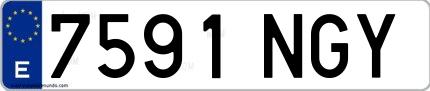 Ejemplo de matrícula española 7591 NGY