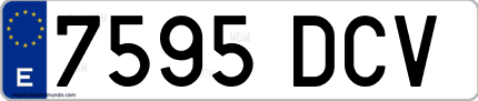 Ejemplo de matrícula de coche ordinaria 7595 DCV
