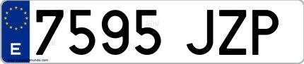 Ejemplo de matrícula española 7595 JZP