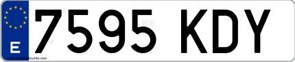 Ejemplo de matrícula española 7595 KDY