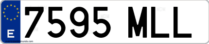 Ejemplo de matrícula de coche ordinaria 7595 MLL