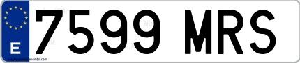 Ejemplo de matrícula española 7599 MRS