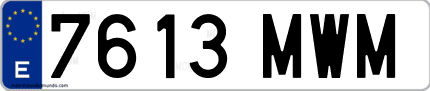 Ejemplo de matrícula de coche ordinaria 7613 MWM