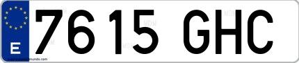 Ejemplo de matrícula española 7615 GHC