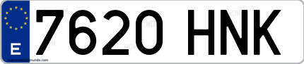 Ejemplo de matrícula de coche ordinaria 7620 HNK