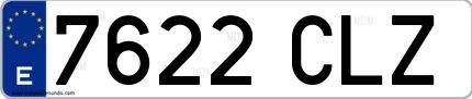 Ejemplo de matrícula española 7622 CLZ
