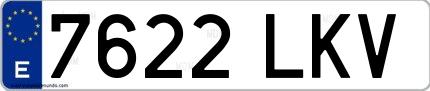 Ejemplo de matrícula española 7622 LKV