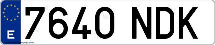 Ejemplo de matrícula de coche ordinaria 7640 NDK