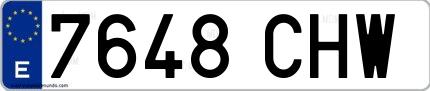 Ejemplo de matrícula española 7648 CHW
