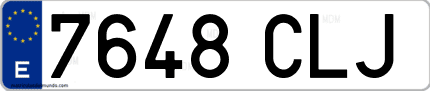 Ejemplo de matrícula de coche ordinaria 7648 CLJ