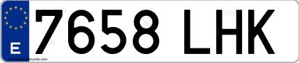 Ejemplo de matrícula de coche ordinaria 7658 LHK