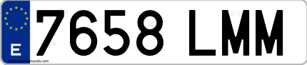 Ejemplo de matrícula de coche ordinaria 7658 LMM
