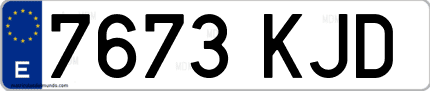 Ejemplo de matrícula de coche ordinaria 7673 KJD
