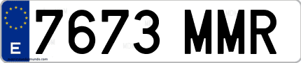 Ejemplo de matrícula de coche ordinaria 7673 MMR