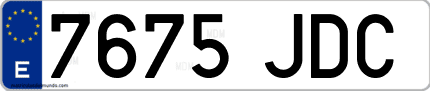Ejemplo de matrícula de coche ordinaria 7675 JDC