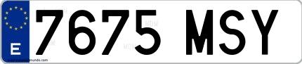 Ejemplo de matrícula española 7675 MSY