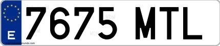 Ejemplo de matrícula española 7675 MTL