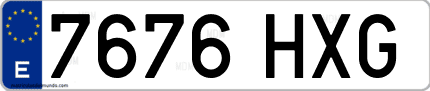Ejemplo de matrícula de coche ordinaria 7676 HXG