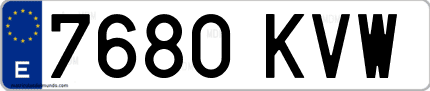 Ejemplo de matrícula de coche ordinaria 7680 KVW