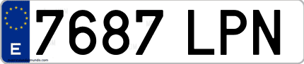 Ejemplo de matrícula de coche ordinaria 7687 LPN