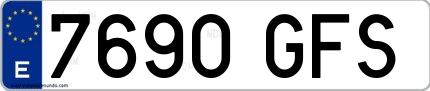 Ejemplo de matrícula española 7690 GFS